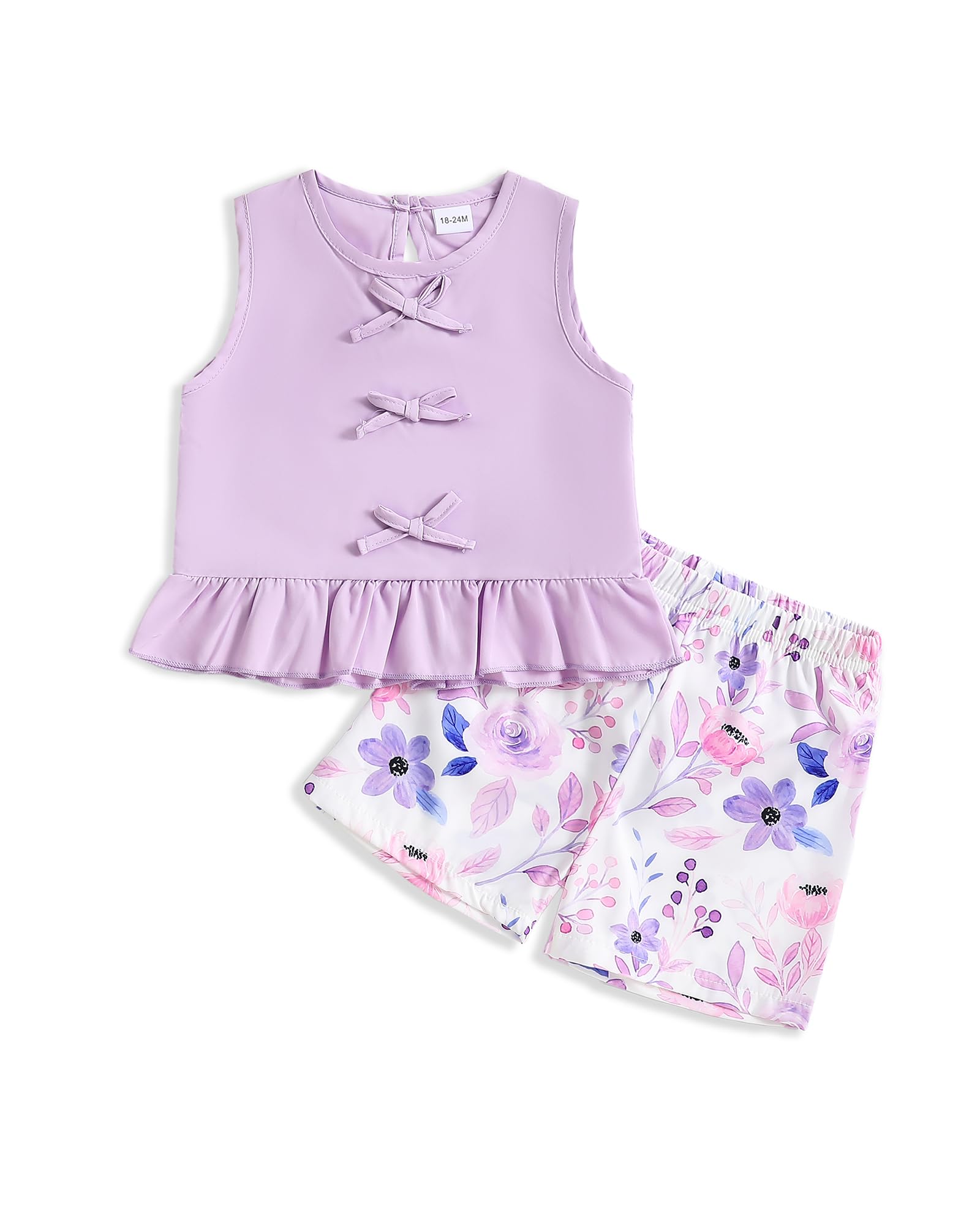 Weebaby Toddler Girl Clothes Baby Summer Outfits Sleeveless Halter Top Ruffle Short Set Cute Kids Clothes Girls