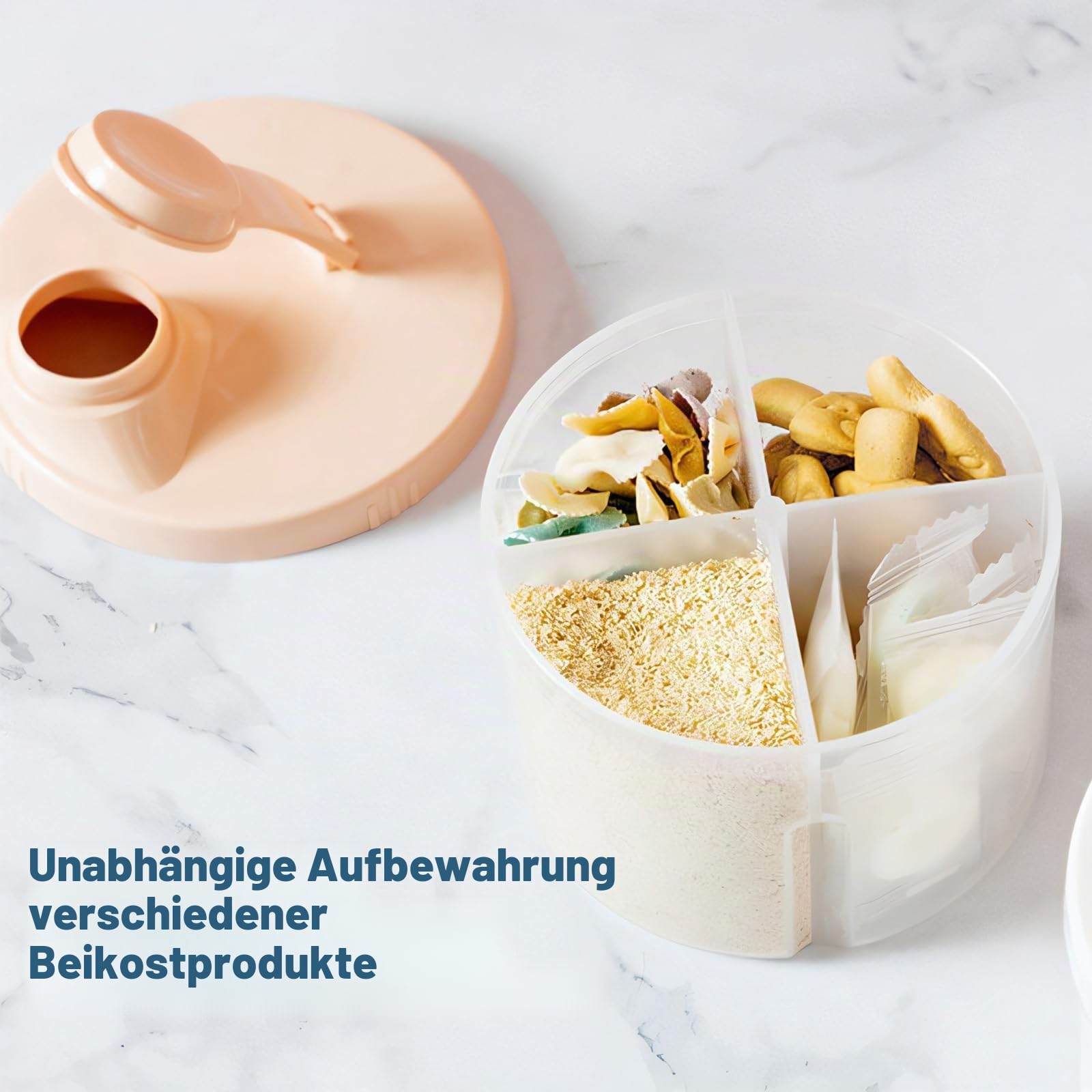 2 Stück Formel-Pulvertöpfe, leicht zu reinigen, tragbarer Formelspender, drehbar mit Abdeckung, Baby-Milchpulverspender, Töpfe, für Einkaufen, Reisen