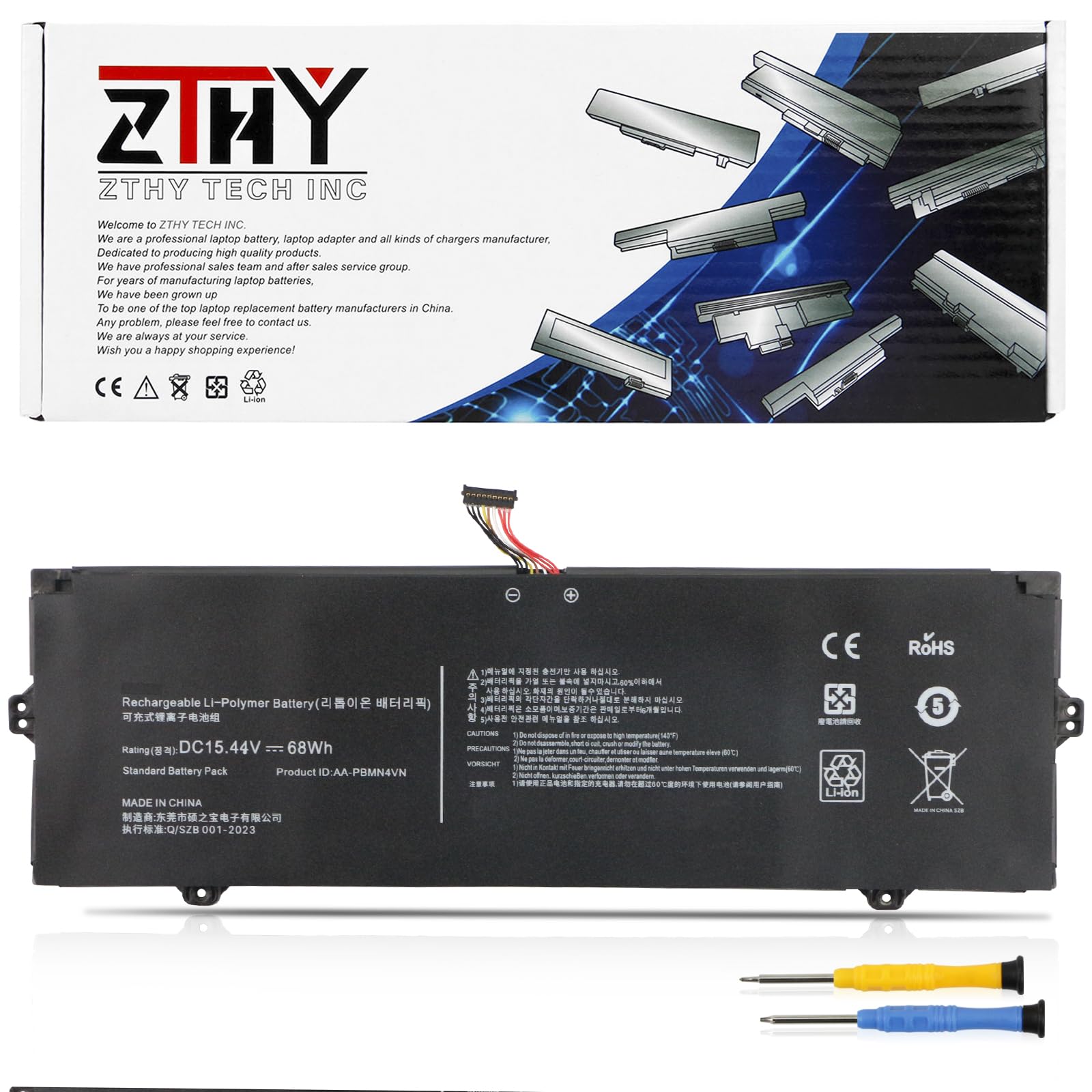 AA-PBMN4VN Laptop Battery Compatible with Samsung Galaxy Book Pro 360 15 15.6” NP950XDB NP950XDB-KA1US NP950XDB-KB1US NP950XDB-KC5US NP950XDB-KC3US NP950QDB NP950QDB-KB1US NP950QED NP950QED-KB1US 68Wh