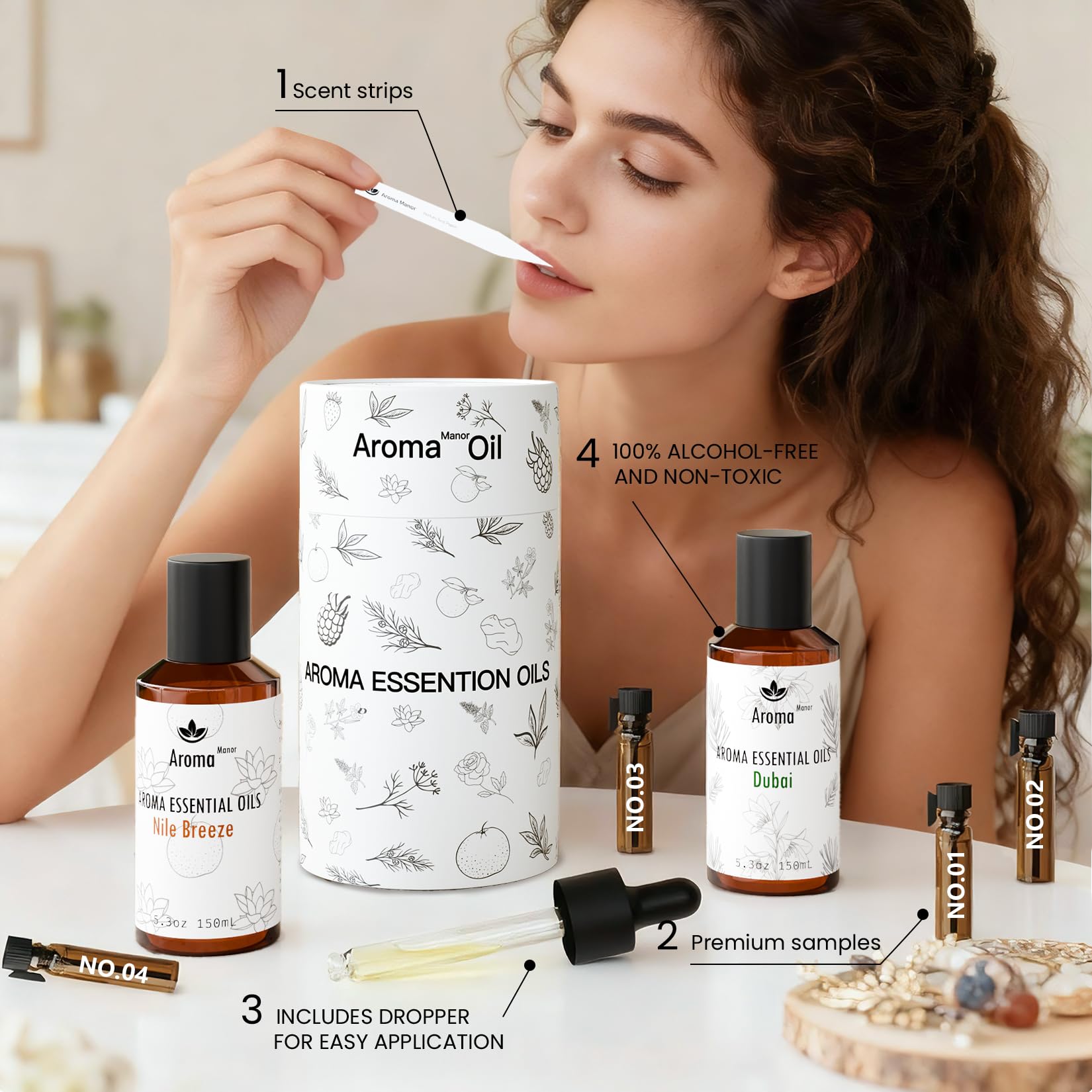 Aroma Mezcla de Aceites Esenciales - Nile Breeze - Aceite de Fragrancia de Hotel para Máquina Difusora de Aromaterapia, Cítricos, Jazmín y Madera de Cedro, para un ambiente de lujo en habitaciones