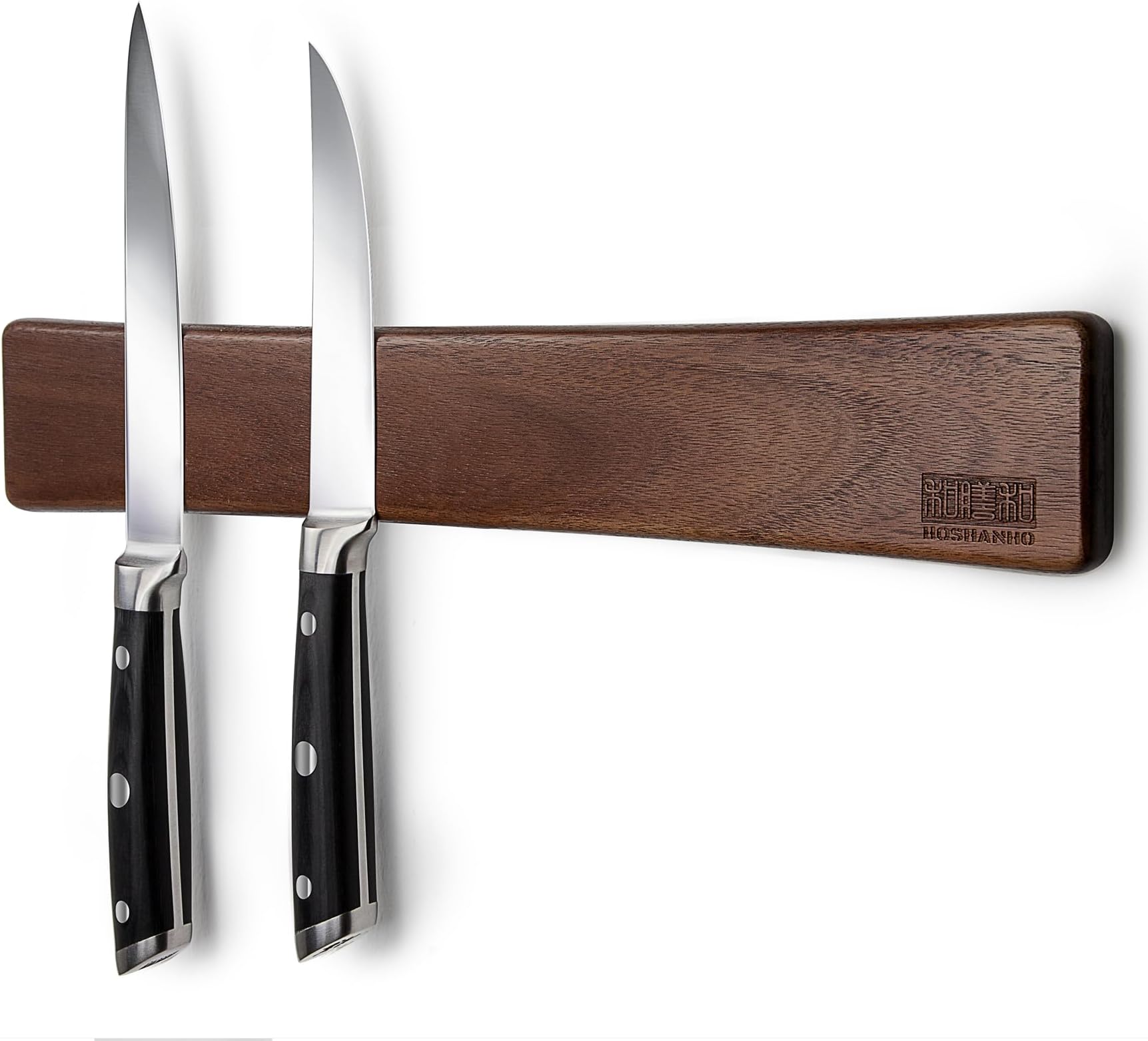 HOSHANHO Magnetic Knife Strips, Magnetic Knife Holder for Wall 16 Inch, Acacia Wood Knife Magnetic Strip Use as Knife Bar, Knife Holder for Kitchen Utensil Organizer