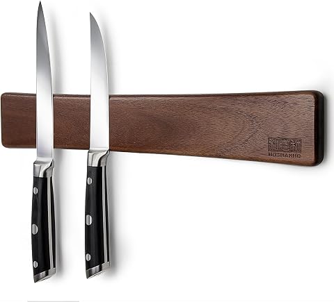 HOSHANHO Magnetleiste Messer, Messerhalter Magnetisch Knife Holder für Wand | Magnet Messerhalter Holz Knife Holder für Utensilien und Aufbewahrung Magnetisch für Werkzeuge, 40cm/16in