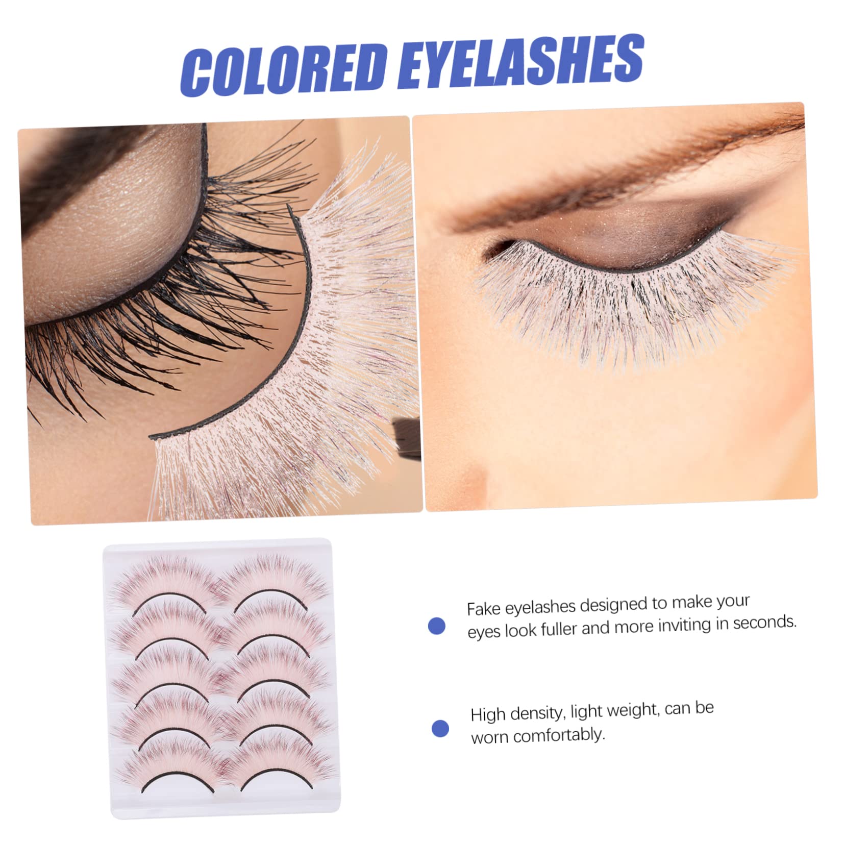 MAGICLULU 25pares Pestañas Postizas Coloridas Para Maquillaje y Cosplay Extensiones Largas y Esponjosas