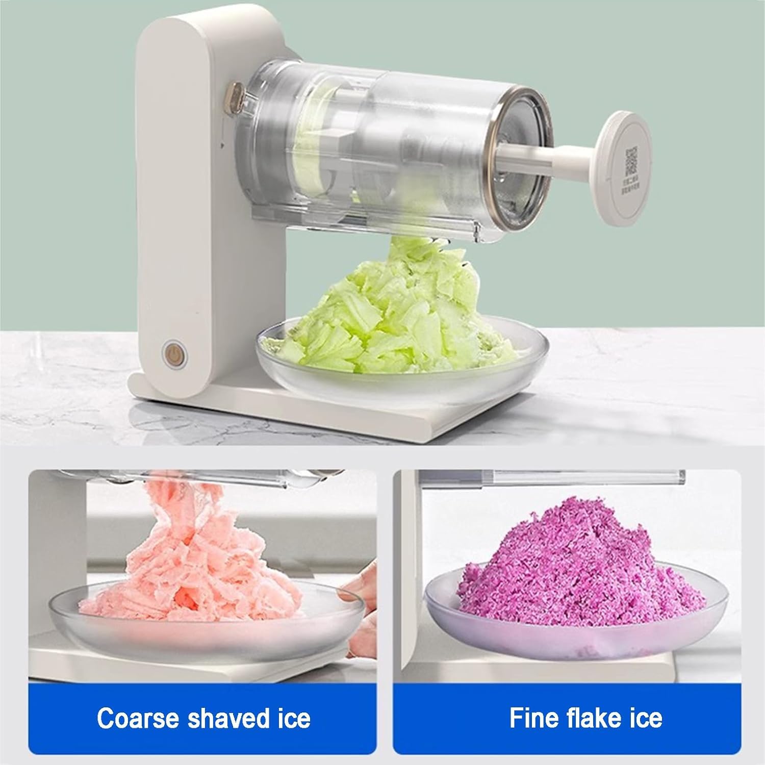 Trituradora de hielo eléctrica con cuchillas de acero inoxidable, recargable para granizados, frappés, cócteles