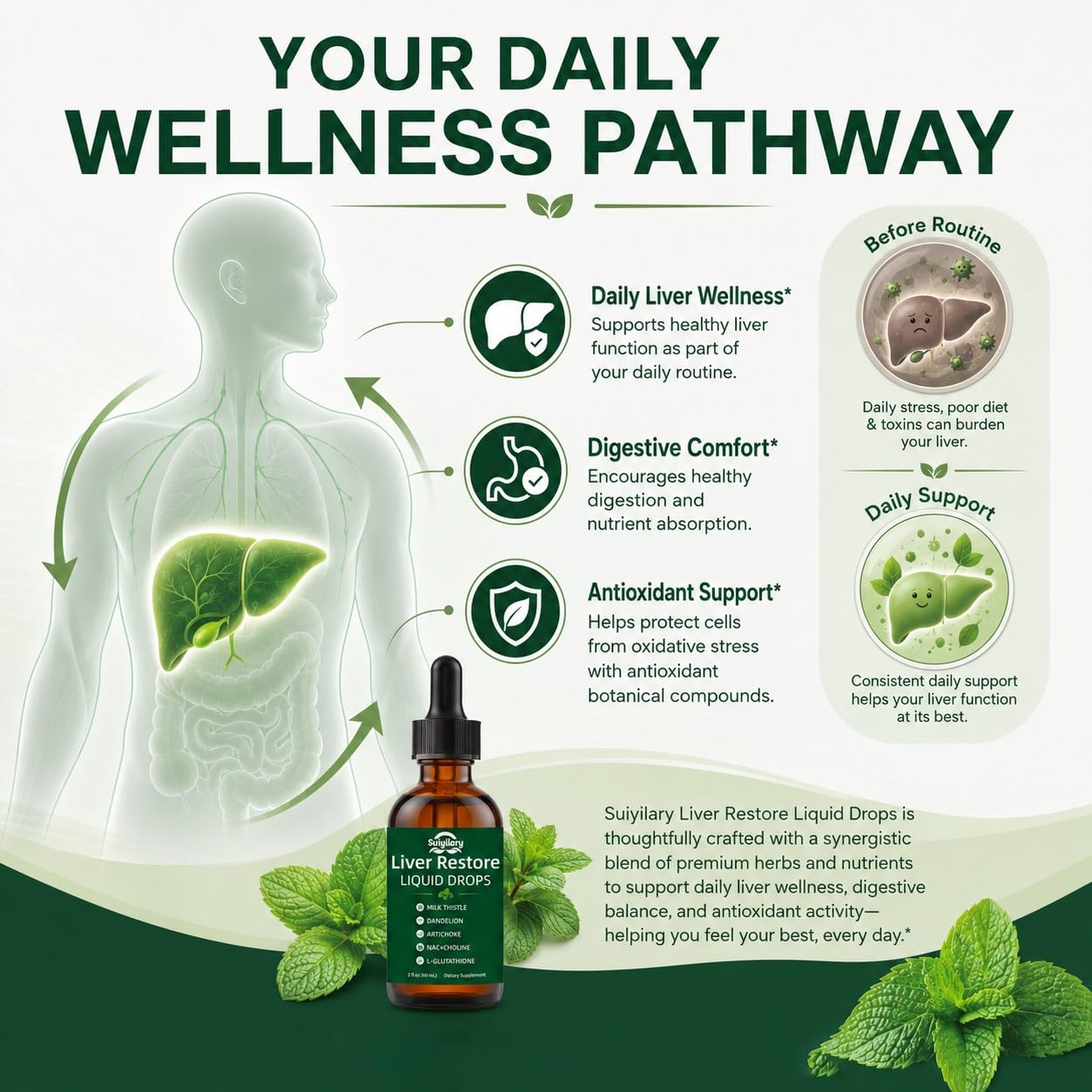 Liver Restore Support Liquid Drops, Herbal Wellness Supplement for Adults — Amazon image 6