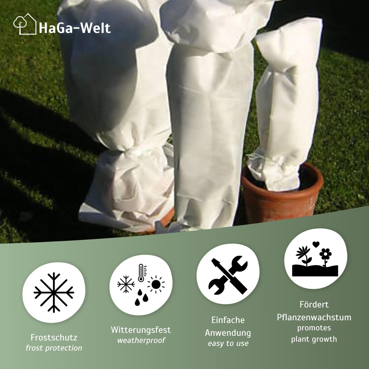 HaGa® Toison Non-tissée D'hiver 3,2 M X 100 M - 80 G/m² - Protection