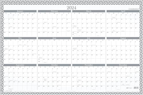 Miniatura 2 de Cambridge Calendario borrable 2023-2024 calendario de pared 24 x 36 pulgadas grande académicoregular borrado en seco reversible verticalhorizontal