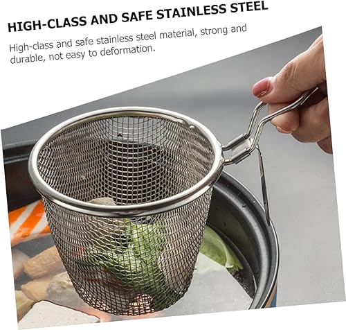 Miniatura 9 de BESTOYARD Colador de acero inoxidable para freír aceite de araña, colador de pasta ranurado, cestas de pasta de malla, cestas de pasta, coladores de