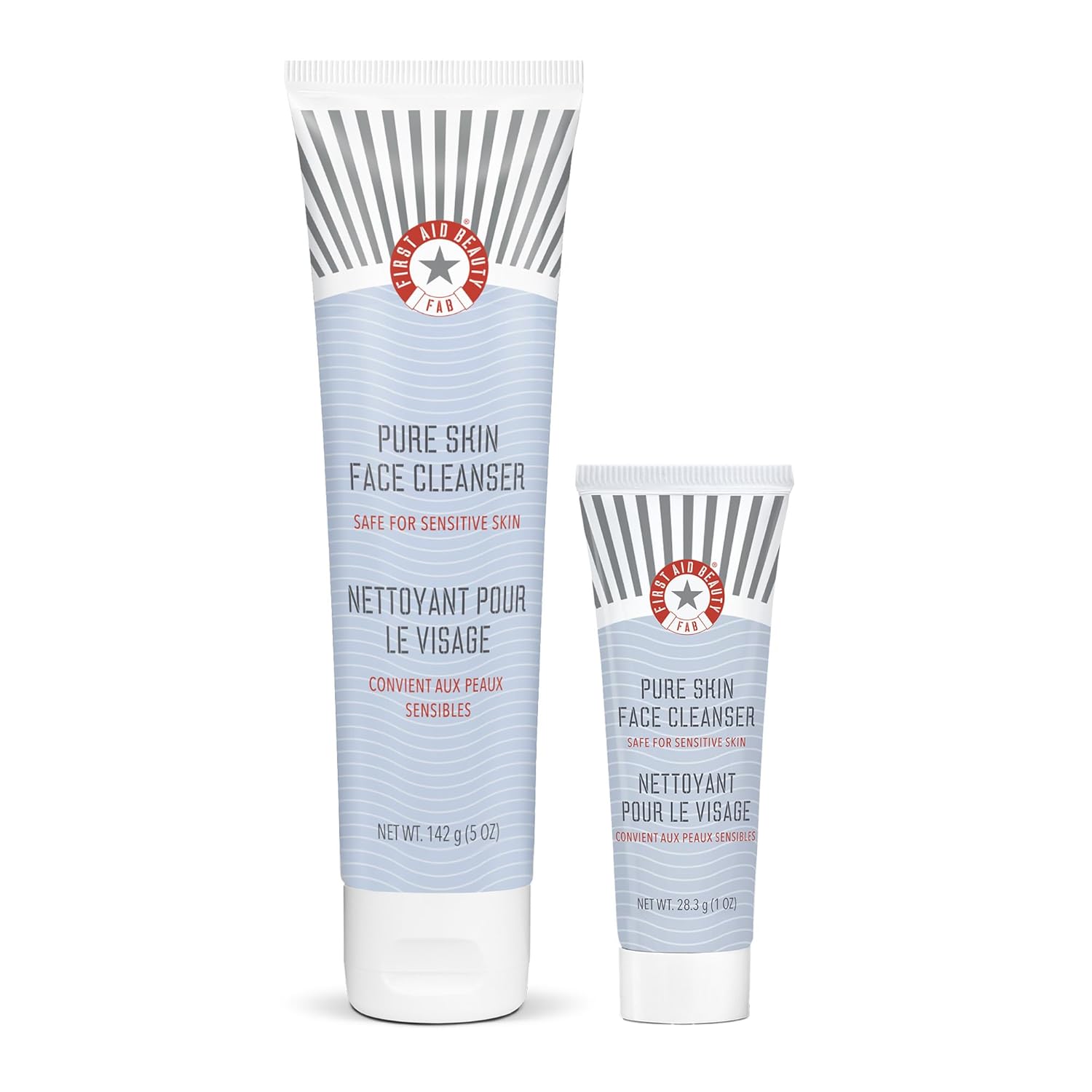First Aid Beauty – Pure Skin Face Cleanser, Effectively Removes Makeup, Dirt, & Impurities, Gentle Cleanser Leaves Skin Soft & Supple, Safe for Sensitive Skin, Fragrance Free, 5 oz + Travel Size, 2ct First Aid Beauty – Pure Skin Face Cleanser, Effectively Removes Makeup, Dirt, & Impurities, Gentle Cleanser Leaves Skin Soft & Supple, Safe for Sensitive Skin, Fragrance Free, 5 oz + Travel Size, 2ct