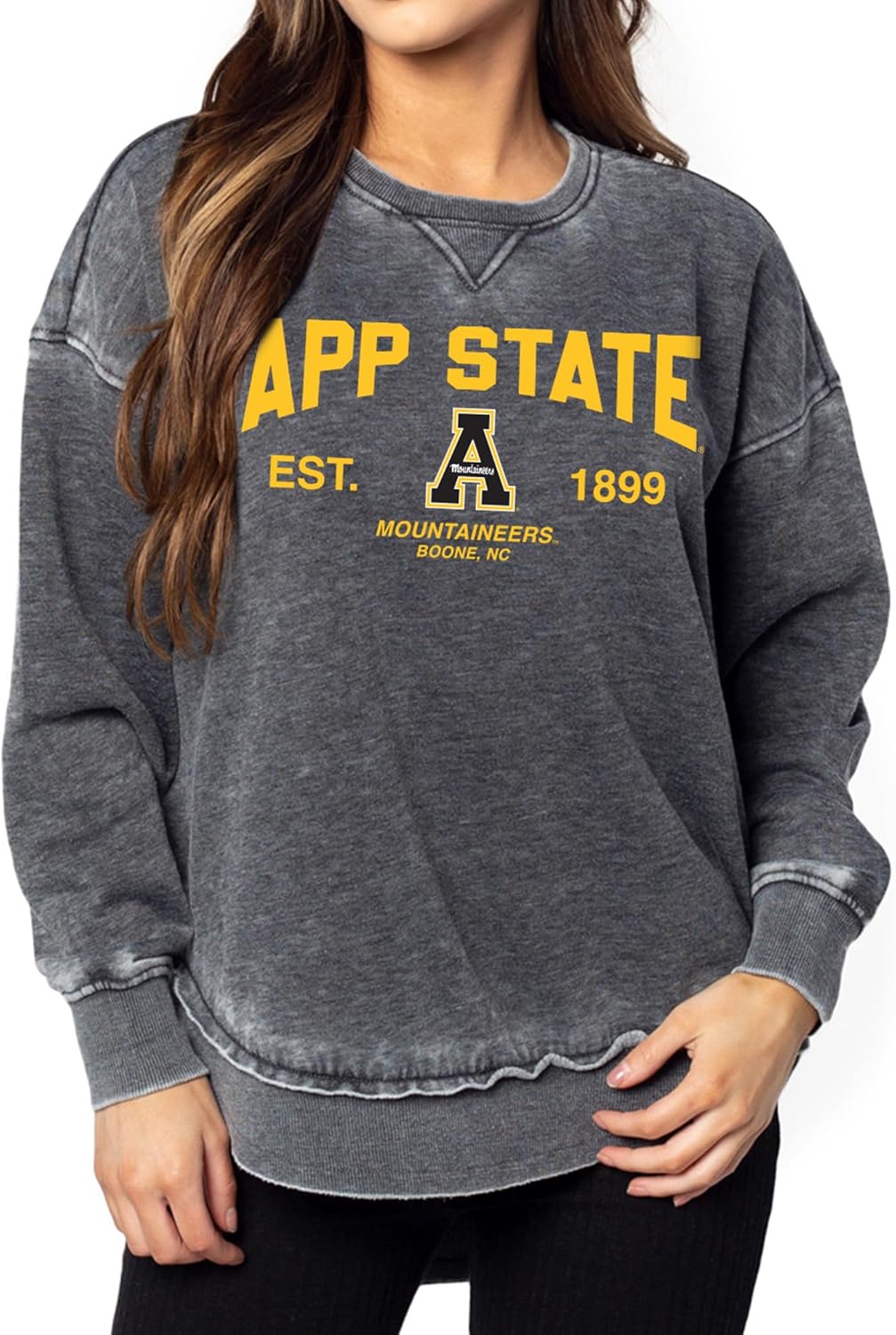 chicka-d NCAA womens Burnout Crew Sweatshirt