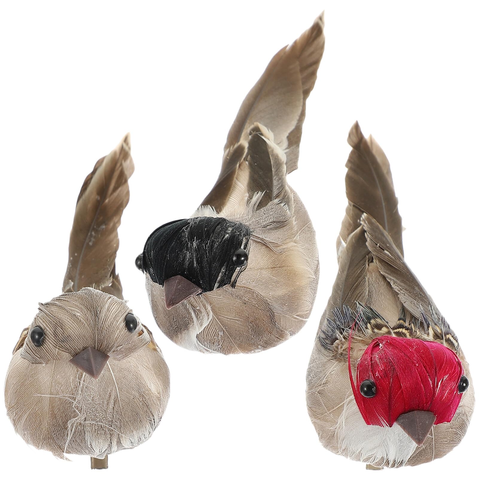 Unomor Artificial Birds - 3pcs Simulation Foam Realistic Feathered Birds Decoration - Mini Love Bird Figure Sparrow Ornaments Clip on for Spring Garden Tree Wedding, NZPKIK54S18BJZ825P0OB8N