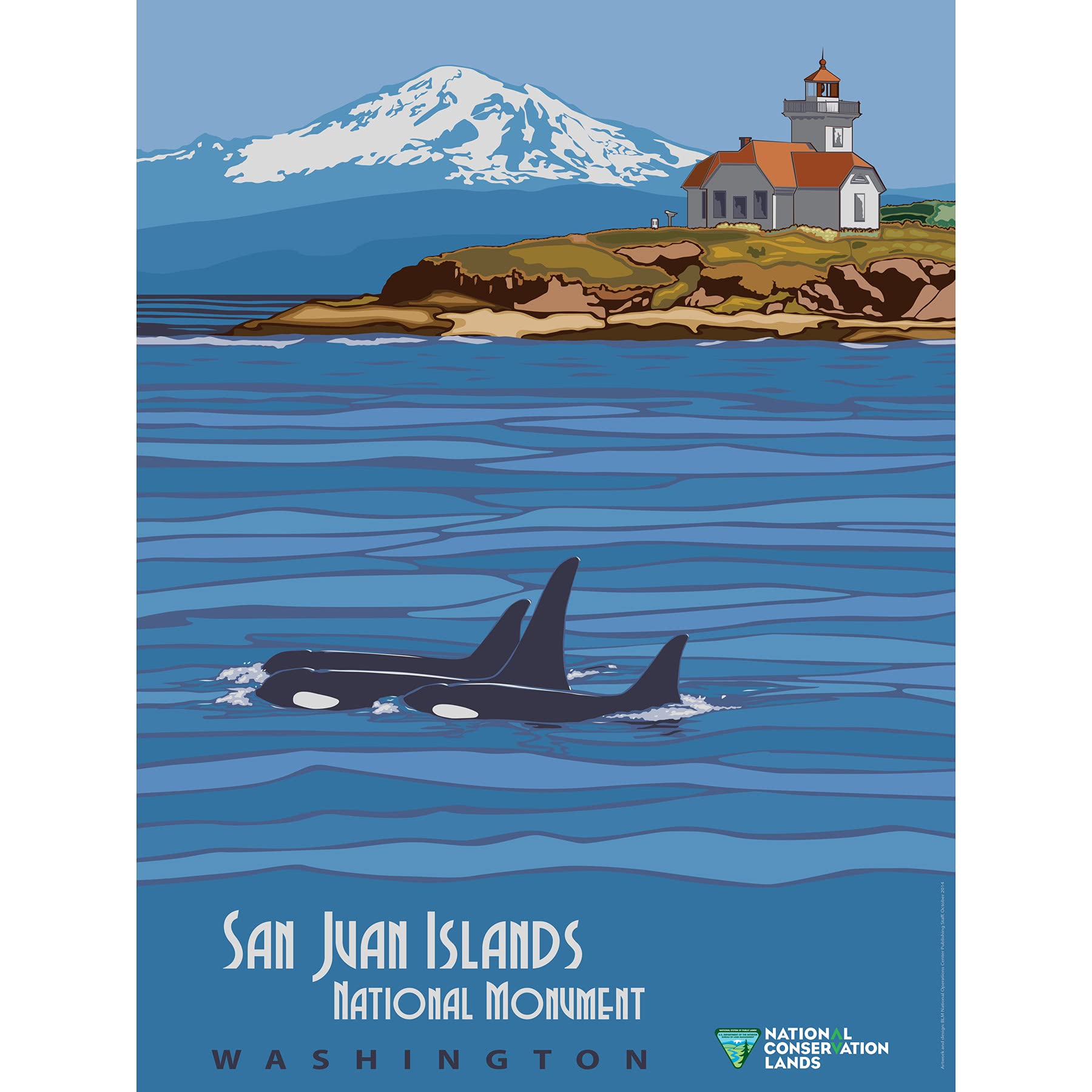 Artery8 BLM San Juan Islands National Monument Washington Large Wall Art Poster Print Thick Paper 18X24 Inch