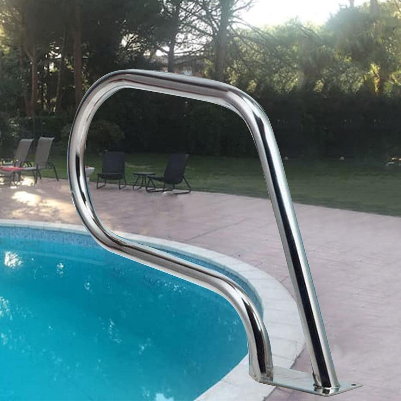 Main courante de piscine creusée avec base à montage rapide ENS