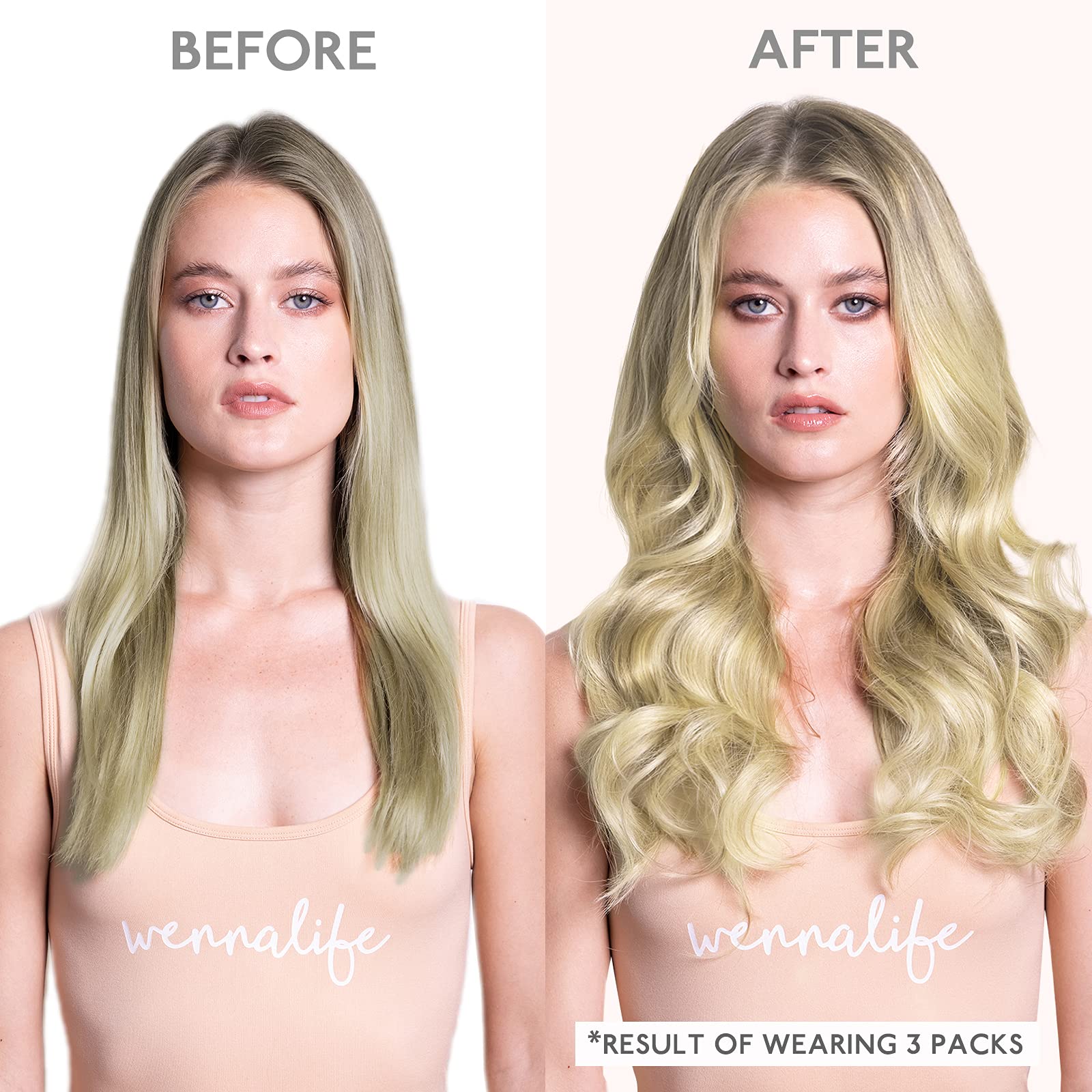 WENNALIFE Extensiones Adhesivas Pelo Natural, 50cm, 50g, 20 Piezas, Aschblond bis Goldblond und Platinblond, Extensiones Pelo Remy Cabello Humano — view 5