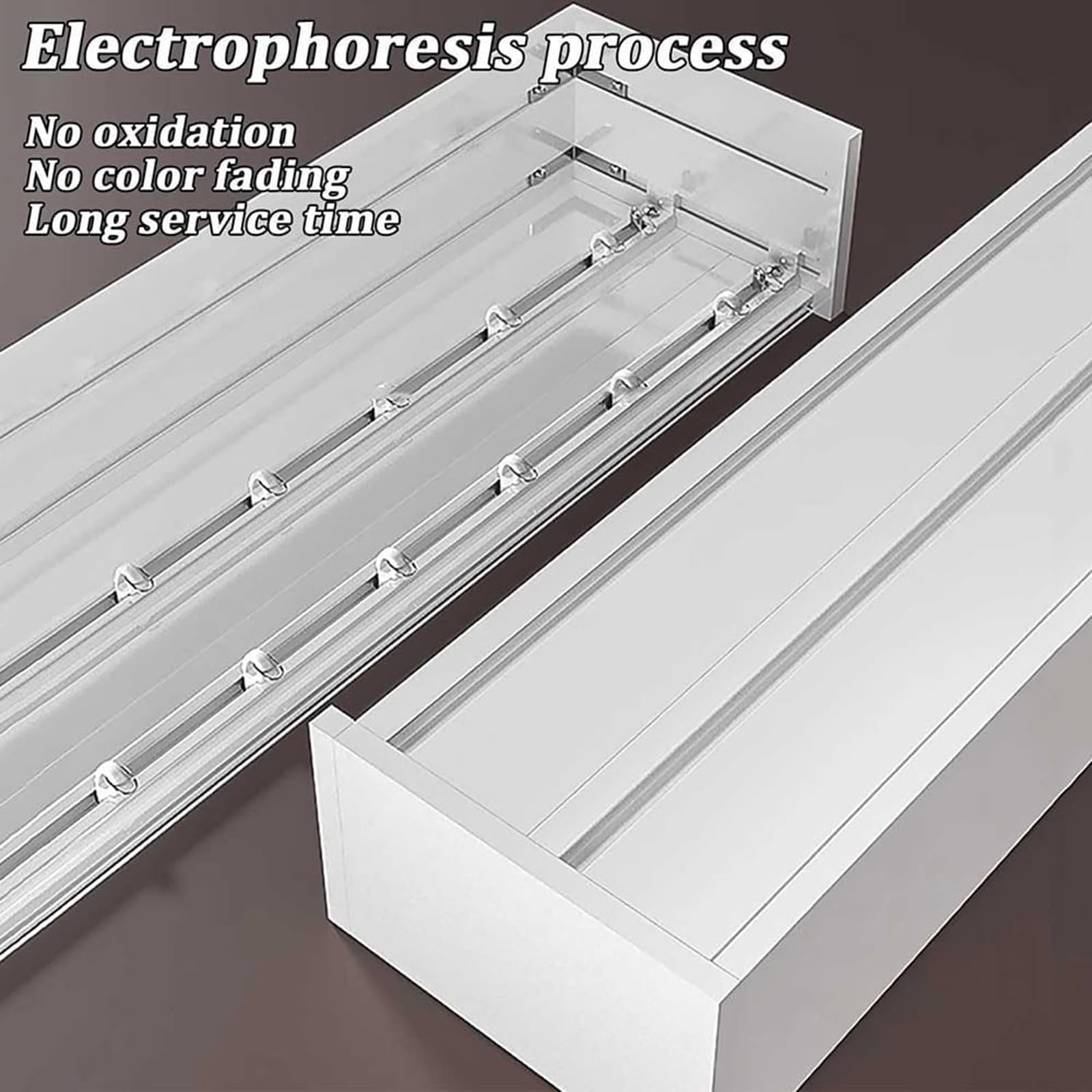 Sistema di binari per tende, montaggio a soffitto a doppio binario per tende, design a scatola in metallo per una facile installazione