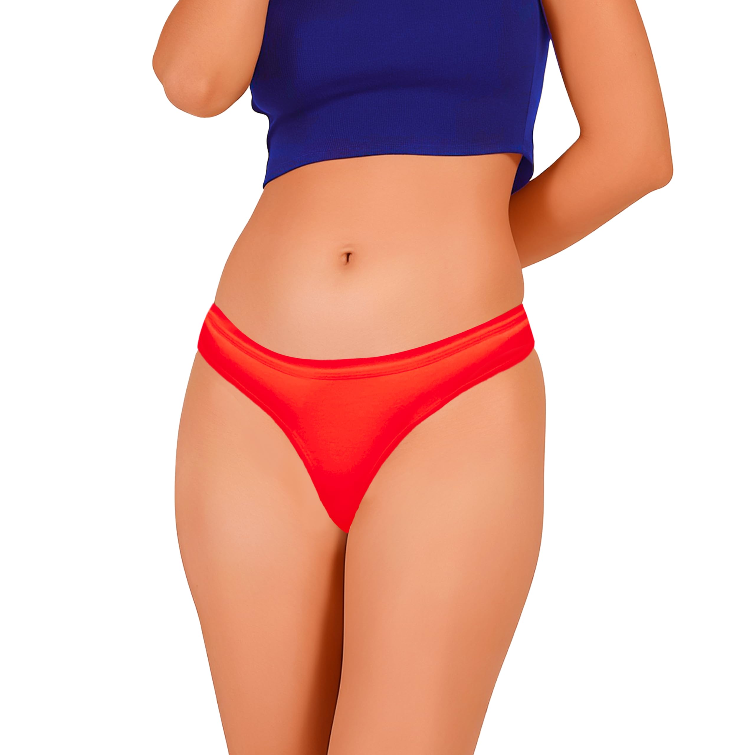 gozal Women's Cotton Fitted Bikini Style Underwear | Women Thong Panty Low Rise Sexy Solid G-String Sexy Lingerie Panties Briefs | 100% Super Cotton Women Panty (Pack of 1) | Red-picture-28