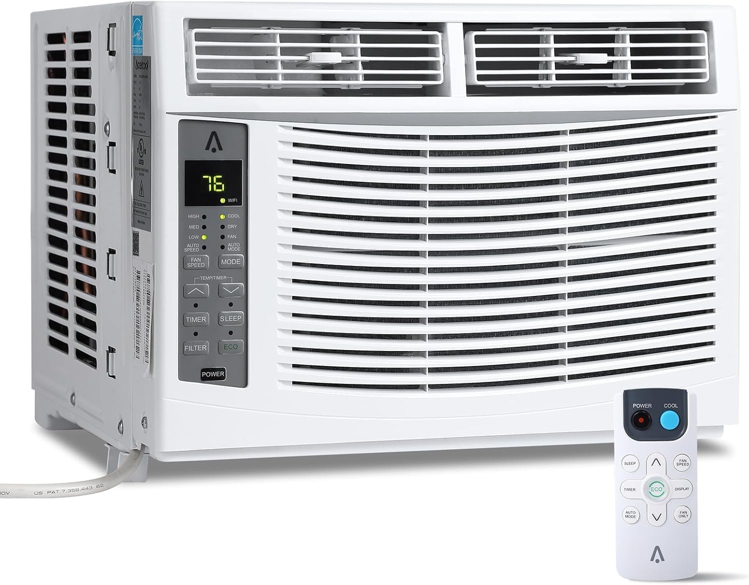 6000 BTU Window Air Conditioner with WiFi, Cools up to 350 Sq. Ft.,Smart Window AC Unit with Remote &amp; App Control,3 Fan Mode,Sleep&amp;ECO Mode,Washable Filter,for Bedroom Apartment Office,New R32