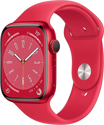 Vista 14 de Apple Watch Serie 8 [GPS, 41mm] - Caja de Aluminio (Product)RED con Correa Deportiva (Product)RED, M/L (Renovado)