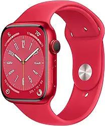 Apple Watch Series 8 (GPS + Cellular), Smartwatch com caixa (PRODUCT) RED de alumínio – 45 mm • Pulseira esportiva (PRODUCT) RED – Padrão