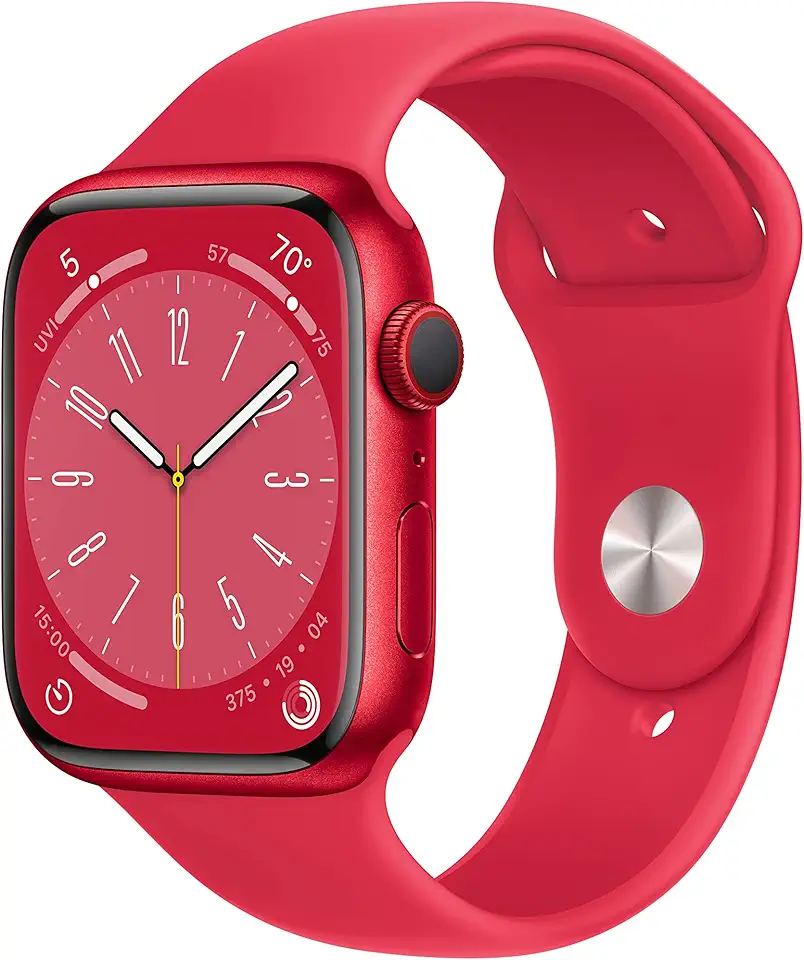 Apple Watch Series 8 (GPS + Cellular), Smartwatch com caixa (PRODUCT) RED de alumínio – 45 mm • Pulseira esportiva (PRODUCT) RED – Padrão