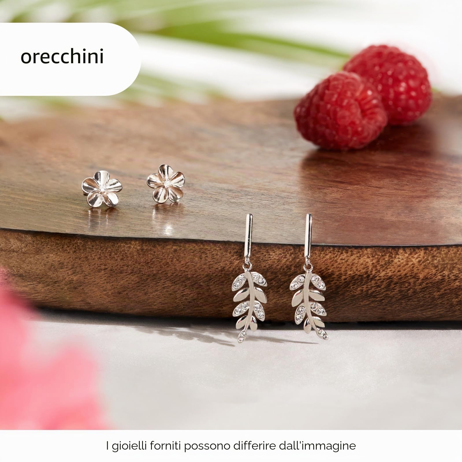JuwelKerze Hibiscus & Juicy Raspberry orecchini argento – candela gioielli 80 ore – grande candela profumata con profumo fruttato – candela rosa con sorpresa gioielli – regalo per donne, compleanno