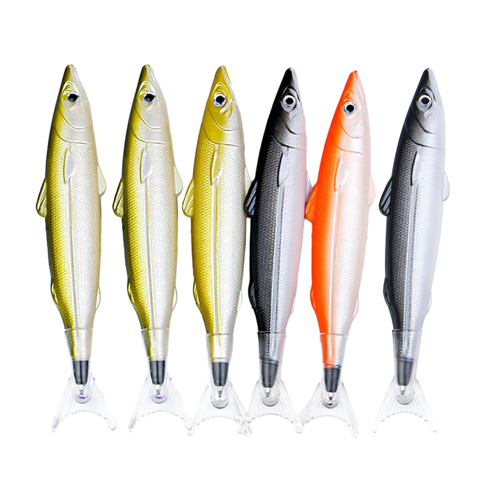 NIHENHAO Pack of 6 Fish Pen Ballpoint Pens Novelty Fishing Pen 0.5mm Realistic Decoration Party Halloween s