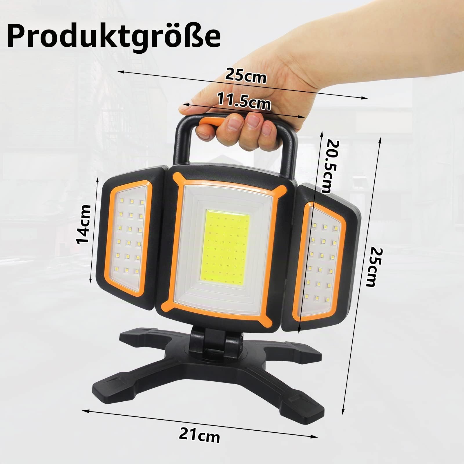 SYLSTAR LED Strahler Akku 30W, 3000LM Super Hell Baustrahler mit Magnet, 5 Lichtmodi und Powerbank, Drehbare Tragbare Wasserdichte Wiederaufladbare Arbeitsleuchte für Garage, Werkstatt