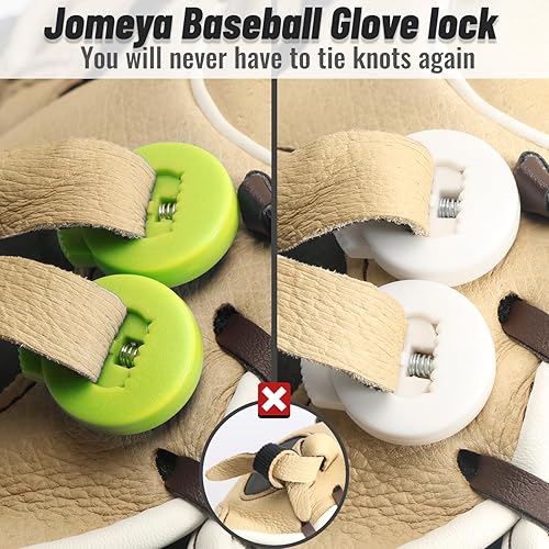 Miniatura 2 de Jomeya Cerraduras de guante, cerraduras de encaje para guantes de béisbol, paquete de 8, no requiere más nudos, ajuste universal para guantes de
