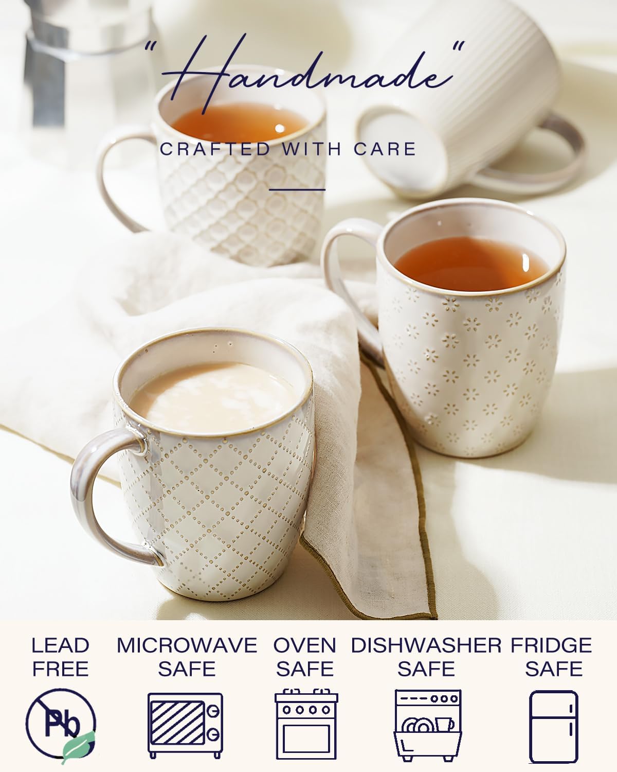 getstar Large Coffee Mugs 18 OZ Set of 4 with Big Handles, Ceramic Coffee Mug Microwave and Dishwasher Safe, Coffee Cups Ceramic - Image 4