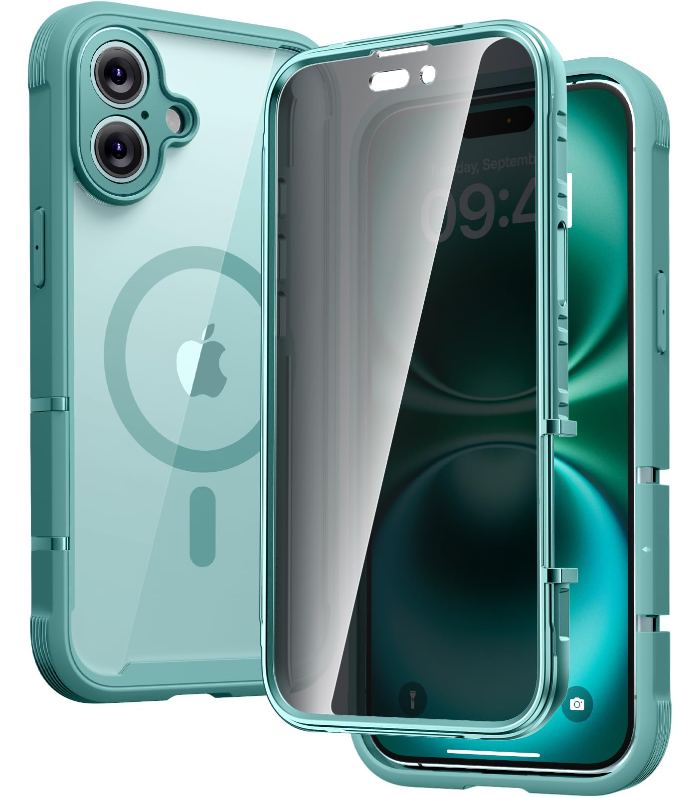 Diaclara Magnetic Designed for iPhone 16 Plus Case 6.7" Full Body Bumper, [Compatible with MagSafe] Military Drop Proof Cover with Built-in Privacy Screen Protector
