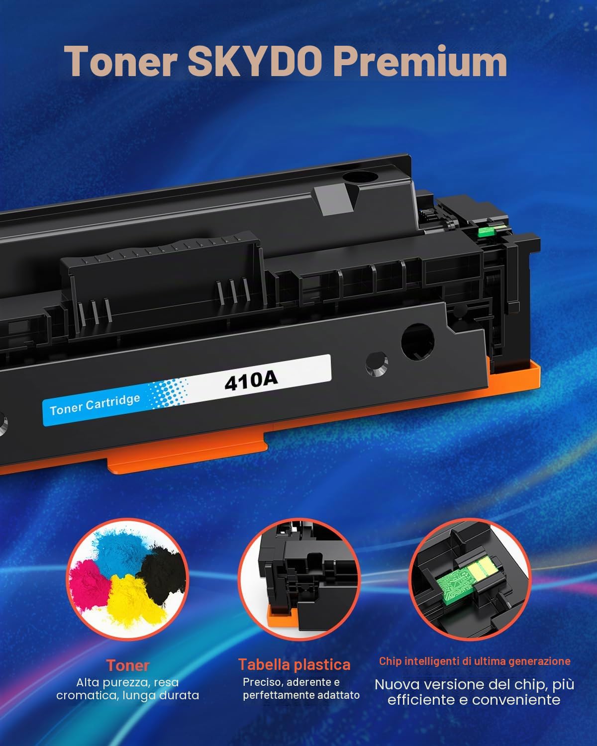 410A Cartuccia Toner Compatibile per HP 410A CF410A Toner 410X CF410X per HP Color LaserJet Pro MFP M477fdw M477fnw M477fdn M377dw M452nw M452dn M477 M452 ( 410A Nero Ciano Magenta Giallo, 4-Pack)