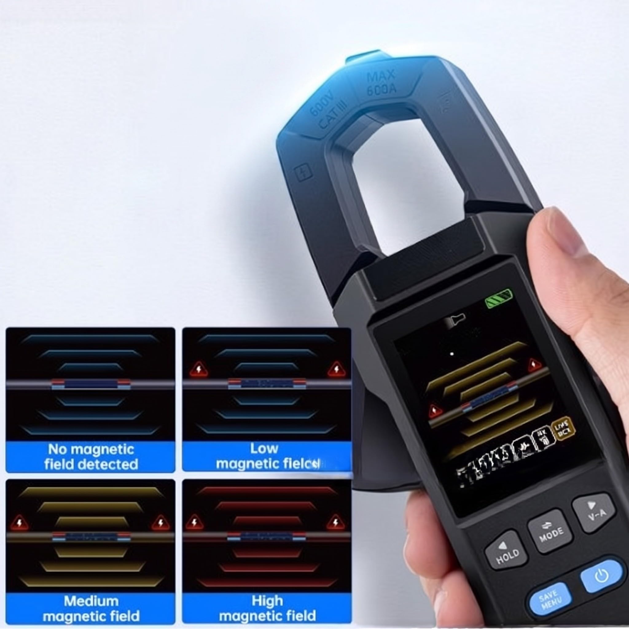 Digitales Zangenmessgerät, 600 A, für RMS, Wechselstrom, Gleichstrom