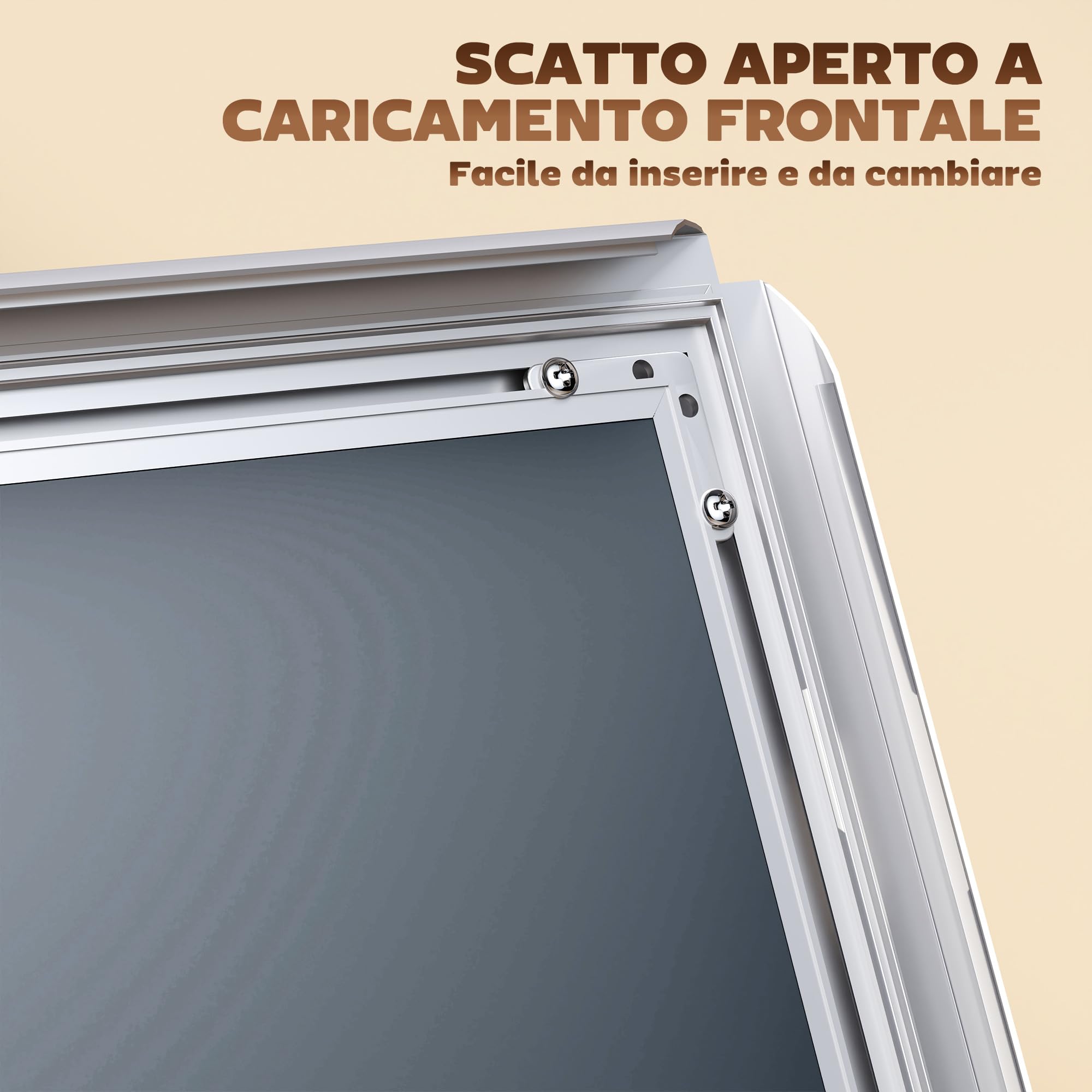 HOMCOM Supporto Poster A3 con Altezza e Inclinazione Regolabili, Supporto Espositore da Terra in Acciaio e Alluminio, 45x30x85-135 cm, Argento