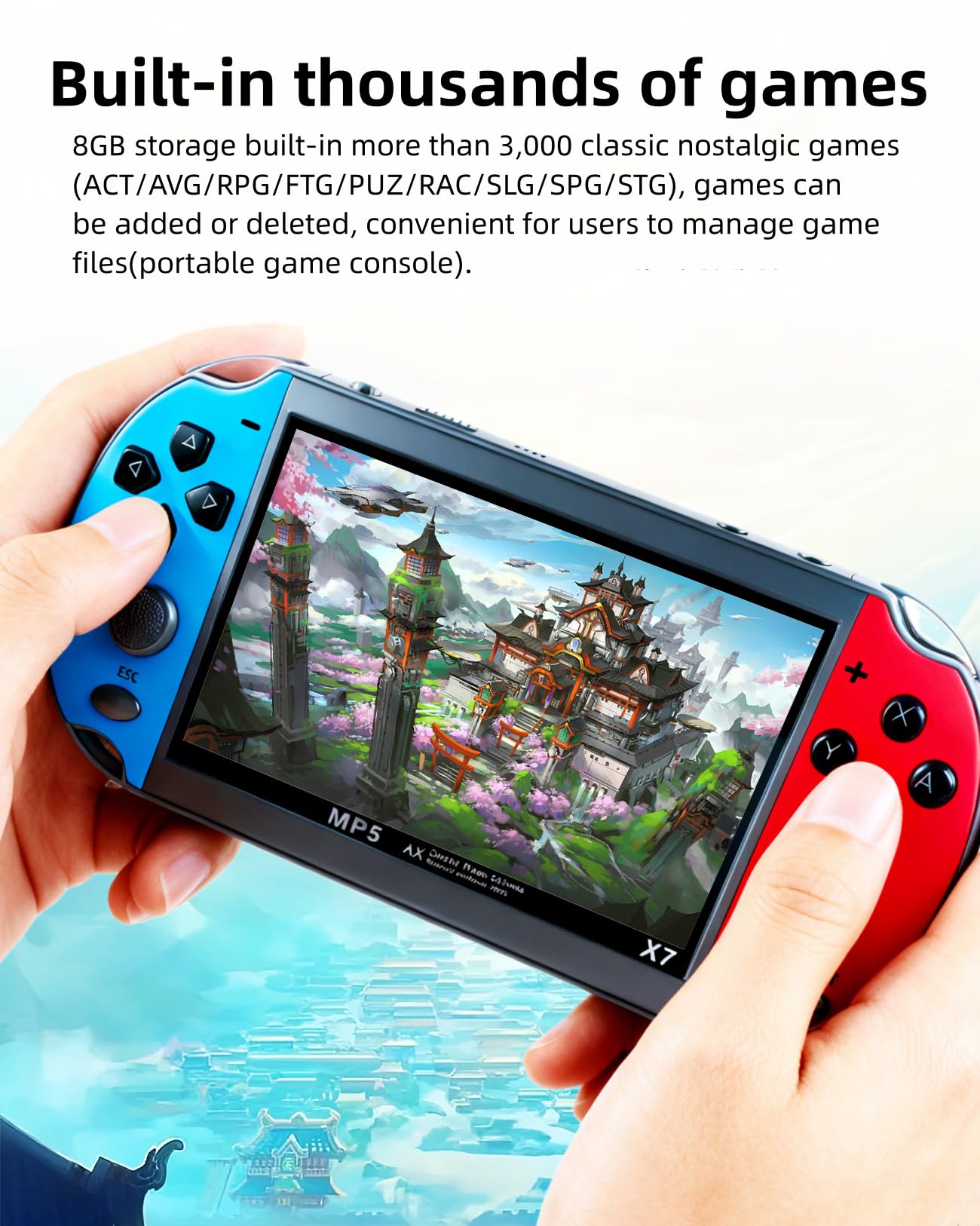 Console di gioco retrò da 4,5 pollici Simulatori multipli 3000 Giochi Gratis Integrato Supporto video/musica Dispositivo di gioco portatile/giocattolo Gioco di viaggio elettronico Regali per
