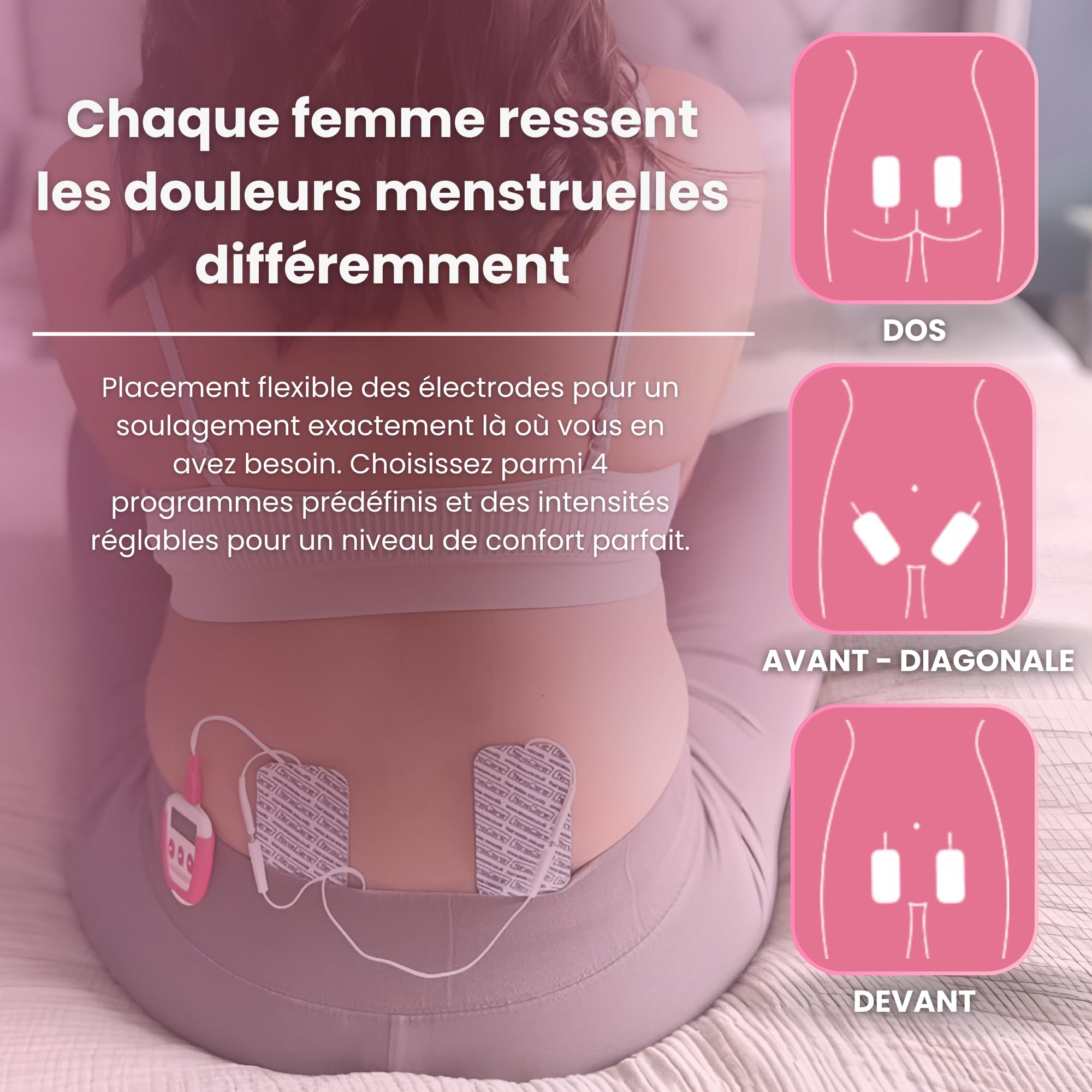 Tenscare Ova+ Soulagement Des Règles Douloureuses Endométriose/Fibrome Efficace/Naturel | Aide à soulager les douleurs menstruelles, notamment en cas d'endométriose ou de fibromes, sans médicaments
