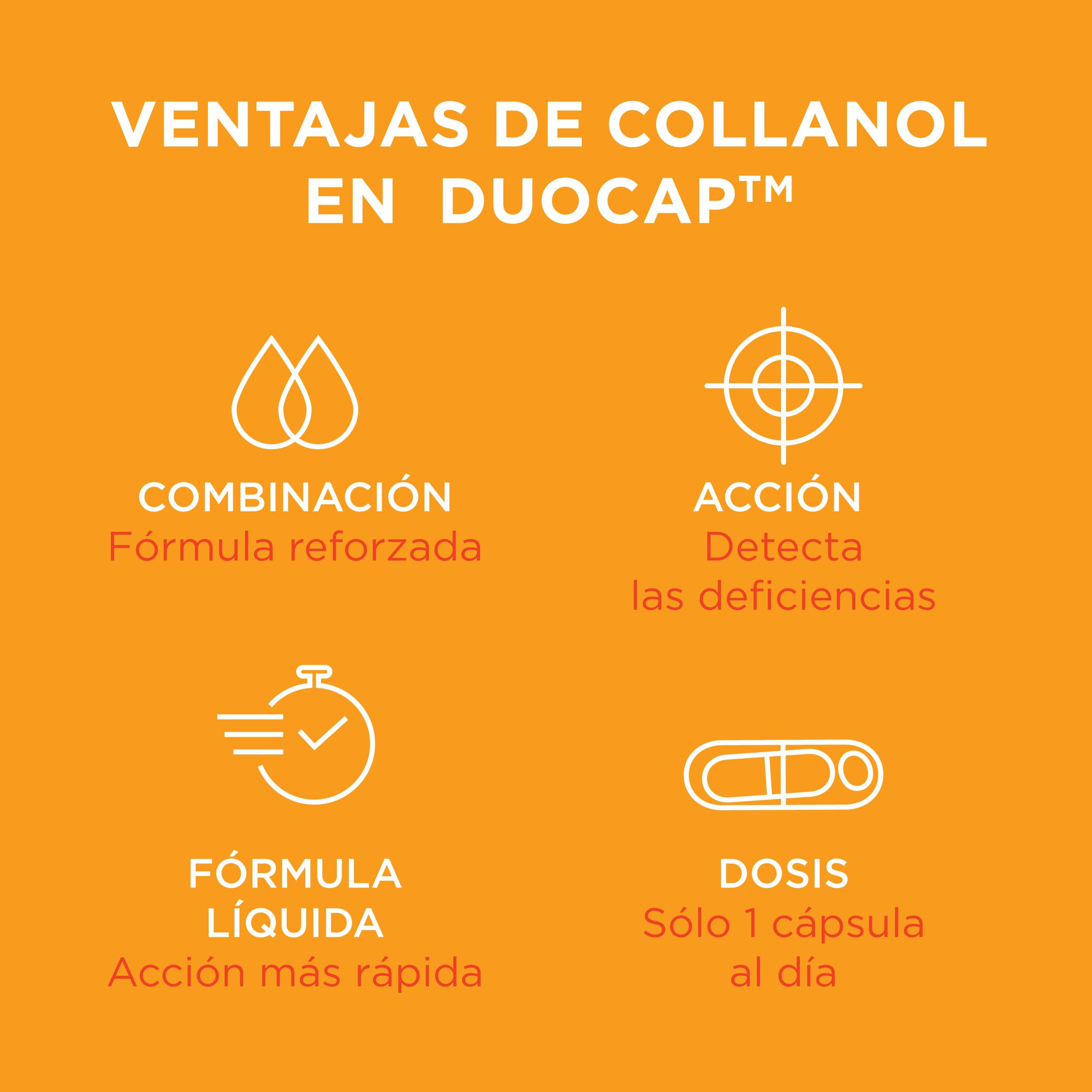 Collanol - una innovación en el cuidado de las articulaciones sanas. Fórmula líquida en cápsula doble. Colágeno 3D + curcumina micelar. 1 cápsula/día. Probado en laboratorio