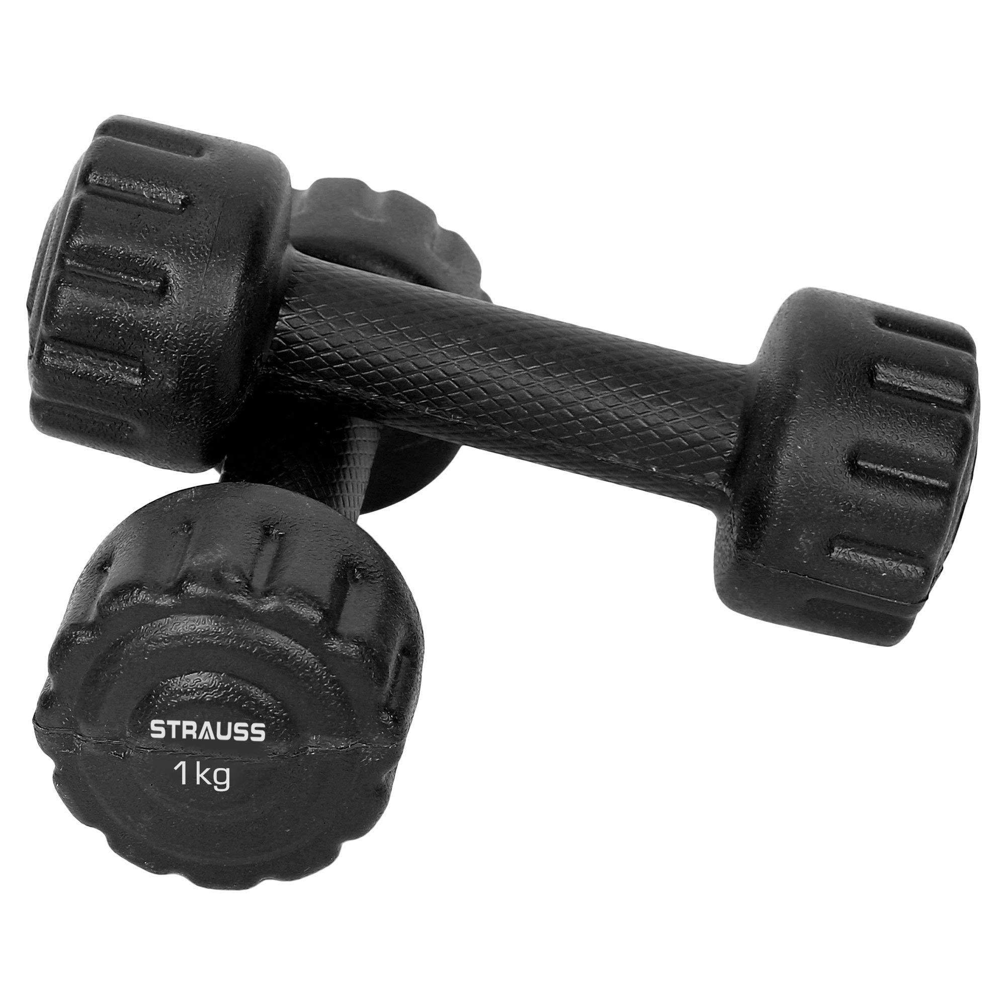 Strauss Unisex PVC Dumbbells Weight for Men & Women | 1Kg (Each)| 2Kg (Pair) | Ideal for Home Workout and Gym Exercises (Black) (B08XMJ7DND) Amazon Price History, Amazon Price Tracker
