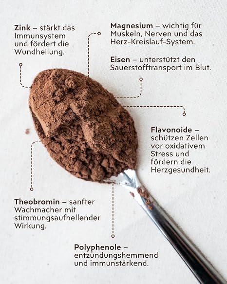goodmoodfood Bio Rohkakao Pulver 100% Melange 500g – Vollmundig & schokoladig - Vegan glutenfrei sojafrei ohne Zusätze – Für Trinkschokoladen Smoothies Shakes Desserts Backwaren