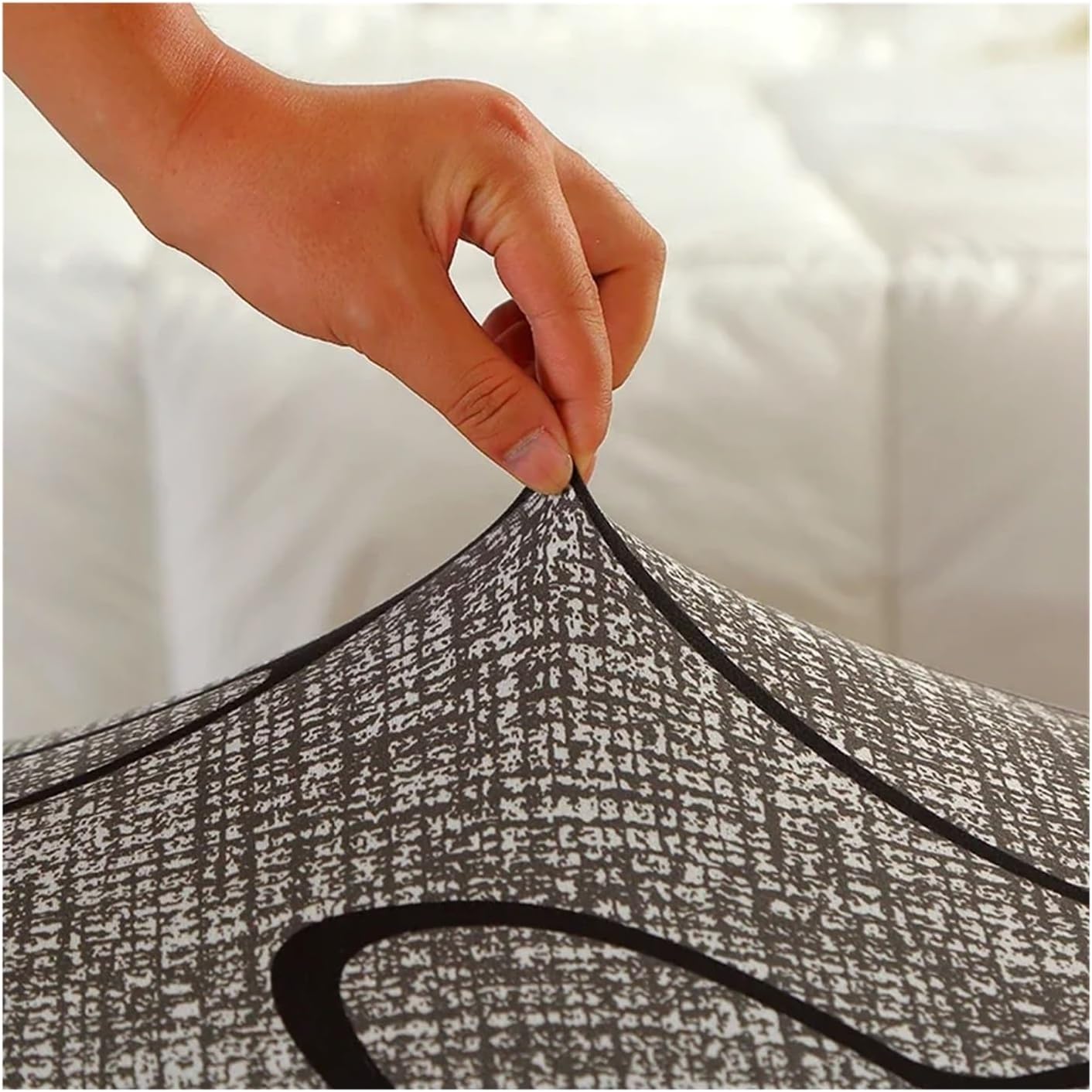 Bench Cushion Cover 1PC Printed Storage Ottoman Cover Elastic Foldable Bedroom Footstool Covers Bench Stool Furniture Protector Footrest Slipcover(Color 2,1PC Stool Cover L)