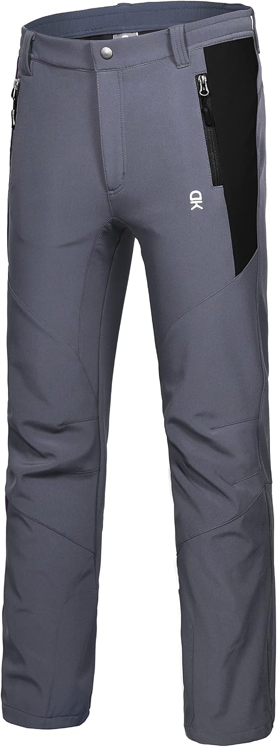 Little Donkey Andy Men’s Water-Repellent Softshell Insulated Pants for Hiking Ski Snow, Fleece Lined