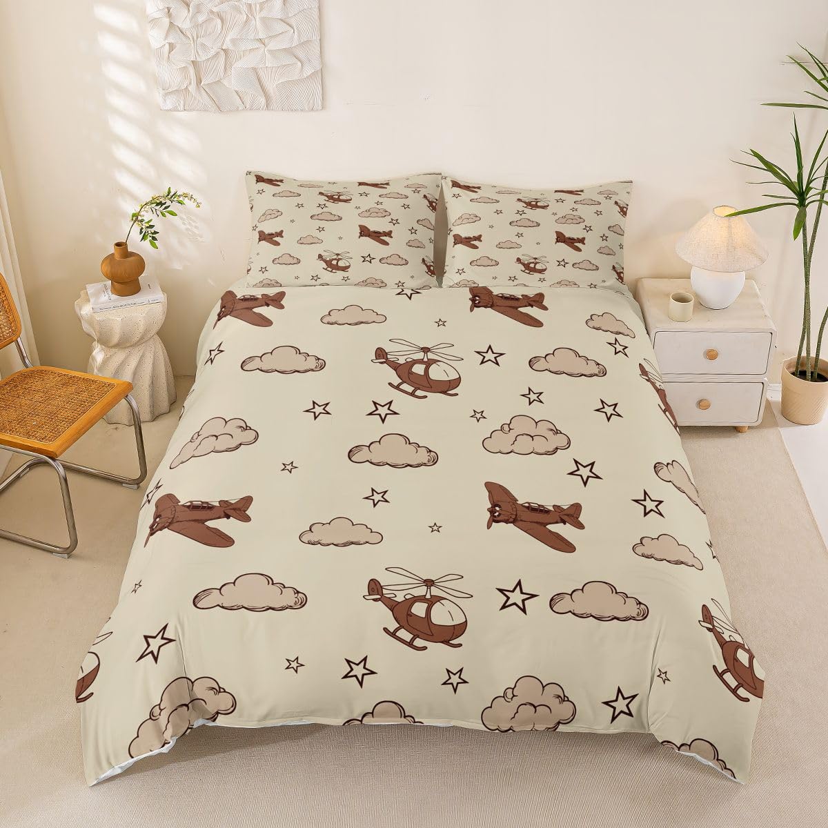 Hélicoptère housse de couette enfant pour créer une chambre ciel étoilé