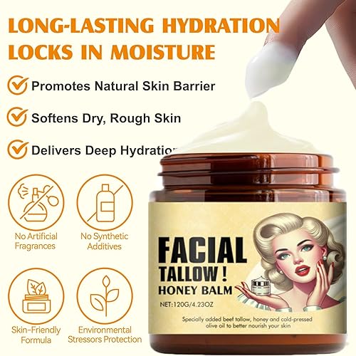 Miniatura 4 de Cebo de Res para la Cara Original, Sebo de Res para la Cara, Bálsamo de Sebo de Vacuno Ecológico Alimentado con Pasto para una Piel Tersa Hidratante