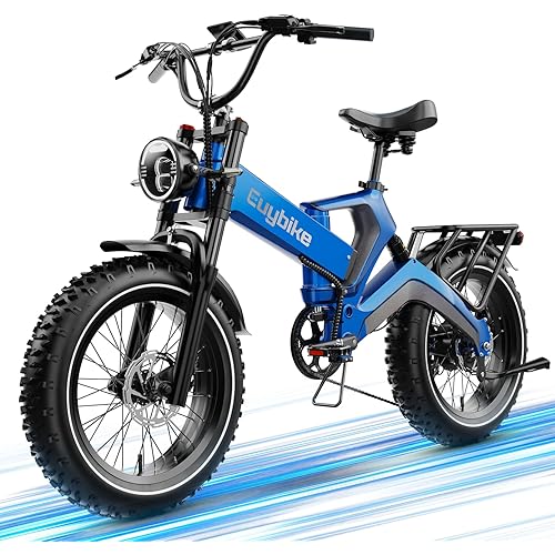2000W/3000W Peak Motor Electric Bike for Adults, 48V/52V 25AH/30AH Battery Full Suspension Foldable Ebike, 20"x4.0" Fat Tires 35MPH Dirt Bike, 100/120 Miles Hydraulic Brake Magnesium Alloy Motorcycle