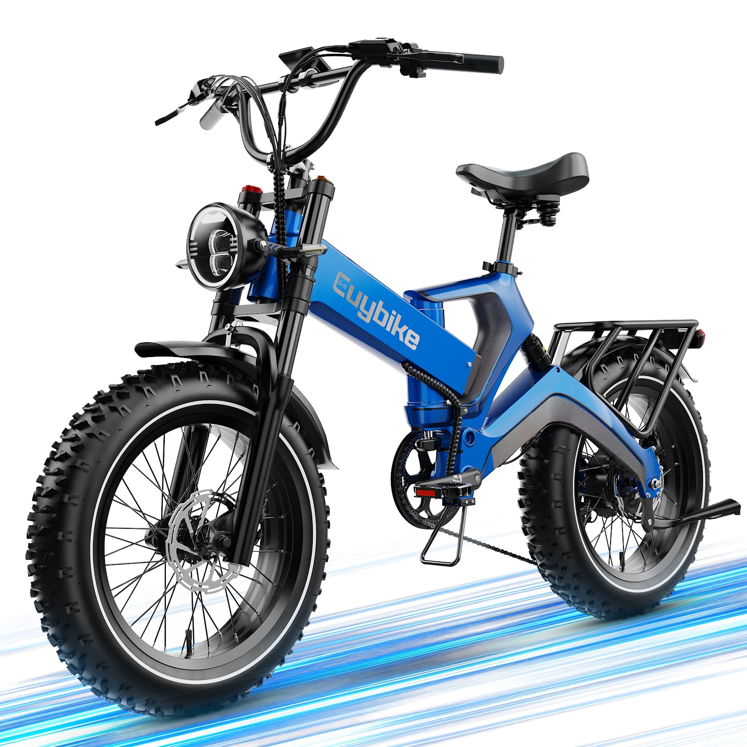 EUYBIKE Foldable Electric Bike for Adults, 2000W Peak Motor Ebike, 48V 35AH Removable Battery, 20