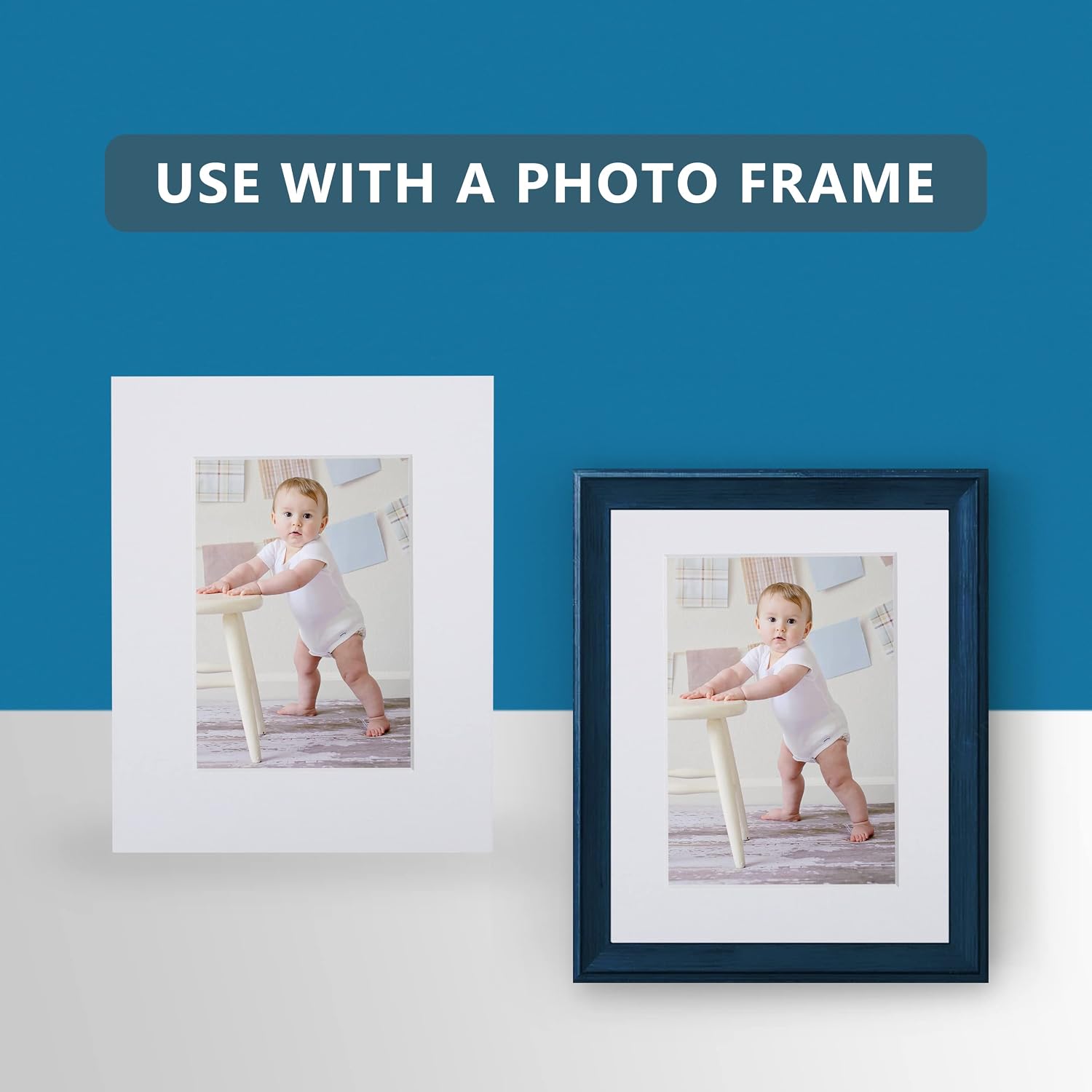 Somime 10 Pack White Photo Mats 11x14 for 8x10 with Core Bevel Cut Matte Sets, Acid Free Mat Board for Picture Frame, Photos, 11x14 Mat - Includes Pre-Cut Mats, Backing Boards and Clear Seal Bags