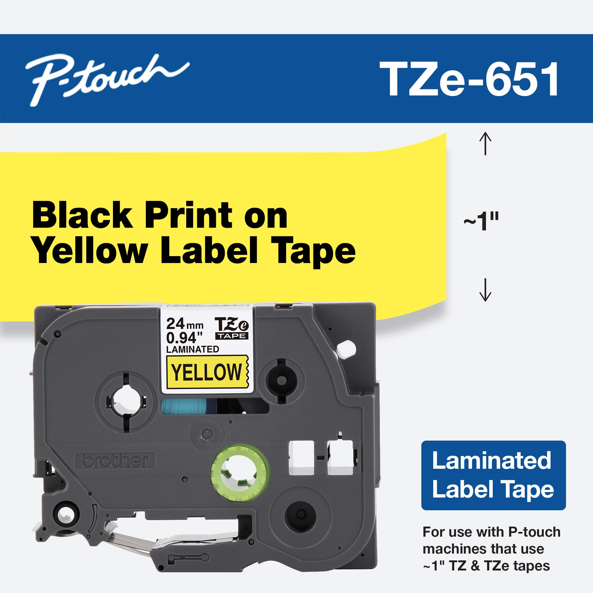 Amazon.com: Brother Genuine P-Touch TZE-651 Tape, 1