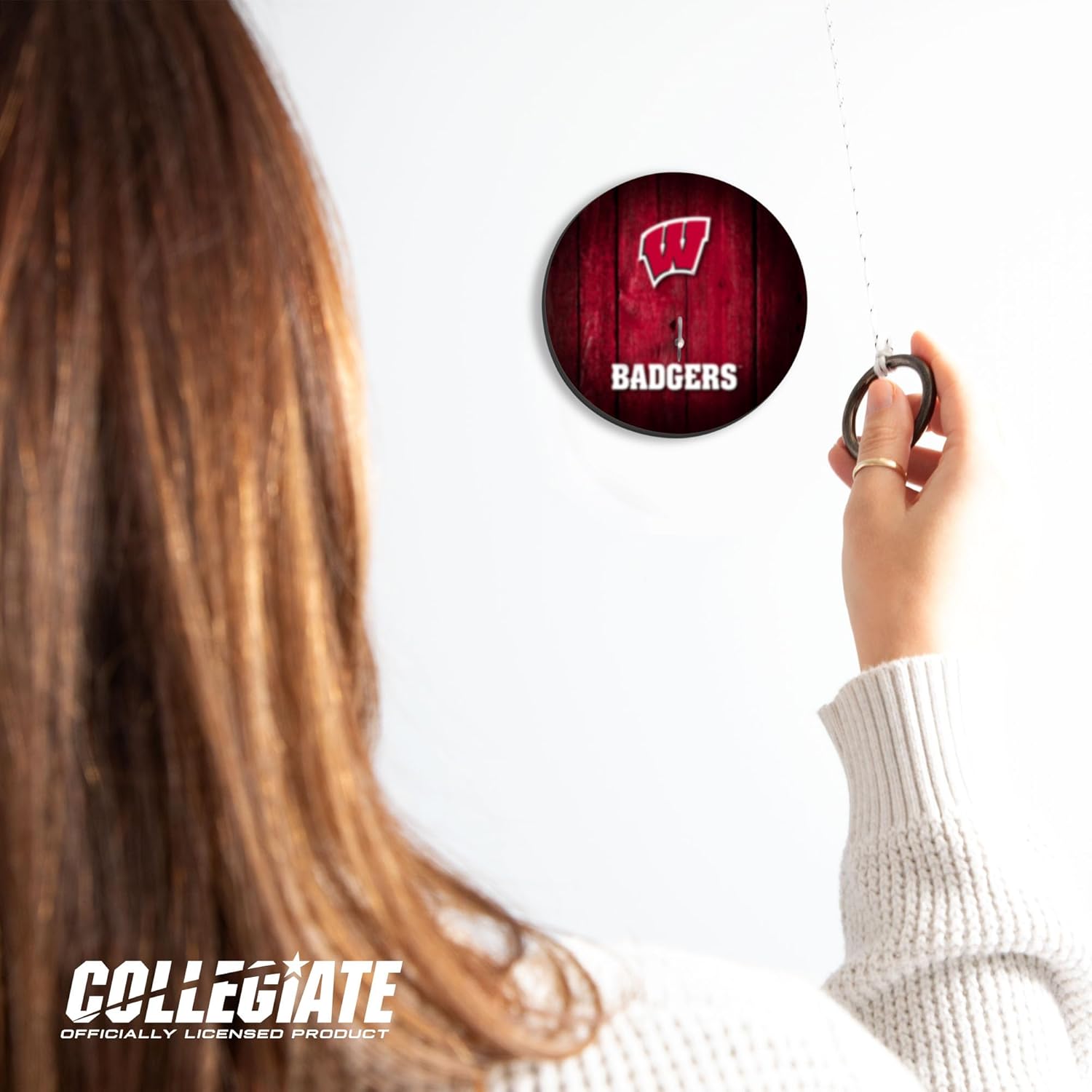 Solid Wood College Hook & Ring Toss Set with Direct Print HD Team Graphics – Easy Hang Hook and Ring Toss Target – Great Gift for any NCAA Fan! Ring Toss Family Game for a game room, bar or garage!