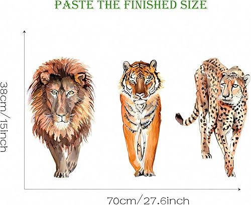 Miniatura 6 de sacinora - Calcomanías de pared con diseño de tigre león y leopardo, calcomanías de pared extraíbles de vinilo extraíble para sala de estar,