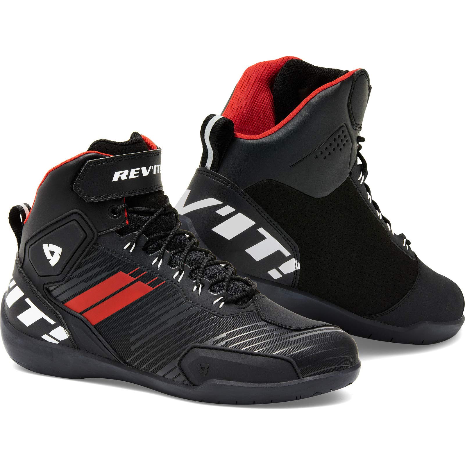 REV'IT! Revit G-Force Motorradschuhe, schwarz/rot/weiß, 45 | Leder