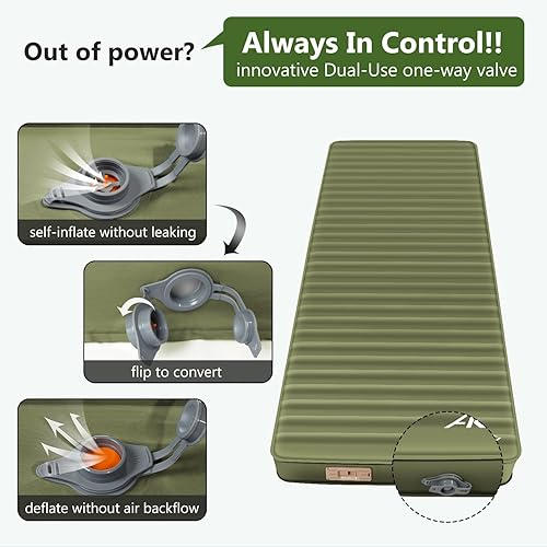 Miniatura 6 de Colchoneta de dormir autoinflable con bomba eléctrica, almohadilla de campamento de espuma viscoelástica ultra gruesa de 4 pulgadas con almohada,